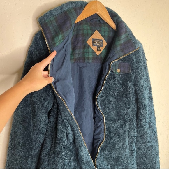 PENDLETON Blue Teddy Deep Pile Sherpa Full Zip Jacket - Picture 6 of 6